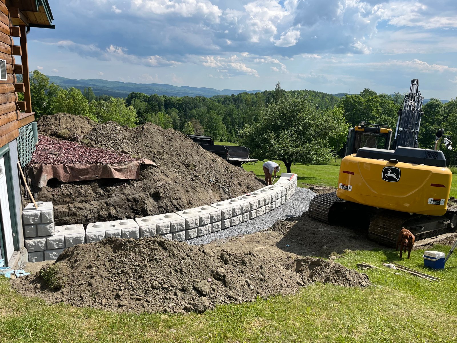 Construction project with mechanical and utility work underway